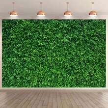 1 Stück 2D flaches grünes Blatt Design Fotografie Hintergrund Tuch, geeignet für Geburtstagsfeiern, Raumdekoration Banner, Hochzeitsdekoration, Kuchentisch Fotografie