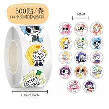 500pcs/Roll Abstract Stickers, Cute Heart Shaped Reward Stickers For Kids, Sticker Sheets For Decorating Glasses, Notebooks, Phone Cases, Luggage, Refrigerators, Computers, Scrapbooking, DIY, Waterproof & Removable