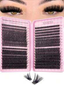 32 Trays 640/624/608pcs Eyelash Clusters, Mixed Length 9-16mm, Suitable For Beginners DIY Eyelash Extension Kit, Essential For Holidays, Halloween Decor, Christmas Gift, Eyelash Clusters, Eyelash Clusters, Individual Lashes, Eyelashes, False Eyelashes - 彩色 - 查看 5