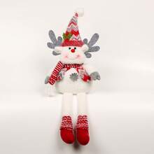 Dekoracja świąteczna z miękką nogą, urocze figurki reniferów i bałwanów, lalki świąteczne do ekspozycji w oknie