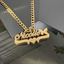 Collana in acciaio inossidabile a doppio strato con ciondolo a farfalla, collana con ciondolo personalizzato a forma di cuore e lettera, regalo ideale per coppie, amici, famiglia, festa della mamma, moda, autunno, minimalista, casual, personalizzato, regalo unico per fidanzata, mamma, famiglia, amici, figlia per anniversario, San Valentino, festa della mamma, compleanno, laurea, uso quotidiano, matrimonio, ballo