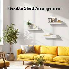 1pc Floating One-Shelf Wall Mounted Storage Rack (With Installation Screws), Creative Wall Decor Shelf For Living Room, Bedroom, Bookshelf, Wall Mounted Display Rack - White - View 9