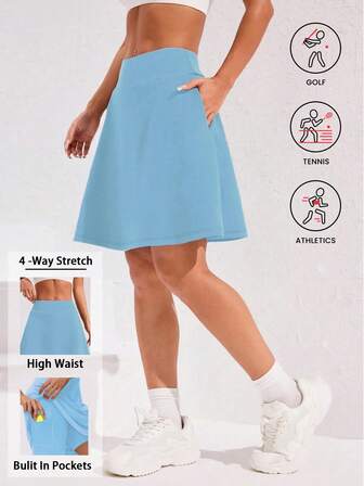 Tennis Skirt For Women With 5 Pockets Women's High Waisted Athletic Golf Skorts Skirts For Running Casual