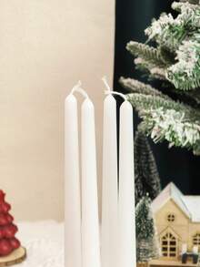 4pcs Long Light Purple Candle, Soybean Wax Scented Candles, Suitable For Wedding And Christmas Decoration, Indoor Room Decoration, As Holiday Gifts, For Best Friends, Graduation Party, Birthday Party Decoration, Mother's Day Gift. - Mauve Purple - View 10