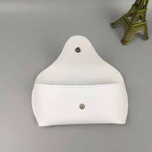 1pc Portable Leather Glasses Case PU Leather Durable Soft Sunglasses Pouch Slim Case For Women Unisex Eyeglass Case Eyewear Accessories(5 Colors For Choose)