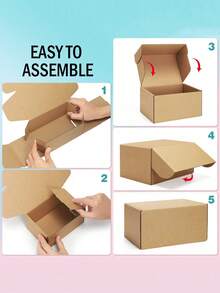 8 piezas/4 piezas/1 pieza - Cajas de envío a granel de color marrón, cajas de correo con cerradura para pequeños negocios, cajas de regalo de cartón medianas para envolver regalos por correo - Embalaje de regalo - Embalaje de regalo pequeño