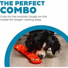 Outward Hound Durablez Large Gecko Stuffing-Free Squeaky Plush Dog Toy For Puppies & Dogs - Interactive, Soft Yet Tough, No Mess, Jumbo Squeaker, Long-Lasting Play, 17.5 Inch, Multicolor - Pink Snake - View 11