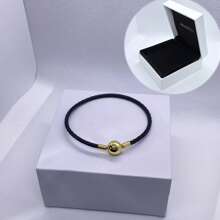 1 件高端女士皮革圆头扣饰皮绳手链系列，适合日常佩戴，适合饰珠，完美的圣诞节情人节礼物