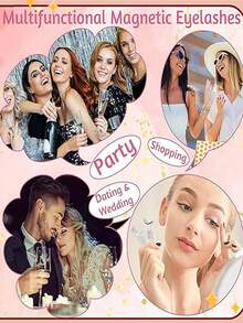 2 paires de cils magnétiques doux améliorés, cils magnétiques réutilisables avec applicateur, set de cils magnétiques sans colle, faciles à appliquer et à retirer. 1 paire peut créer un effet d'agrandissement des yeux, et l'autre paire peut obtenir un effet d'allongement des yeux. Ces cils sont sans colle, pas besoin de démaquillant.
