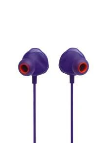 JBL Quantum 50 有线入耳式耳机带麦克风，高清语音，适用于远程学习、在线会议、游戏音乐、高保真立体声、低延迟、3.5 毫米插孔，兼容 PC Mac 智能手机平板电脑 - 紫色 - 查看 4