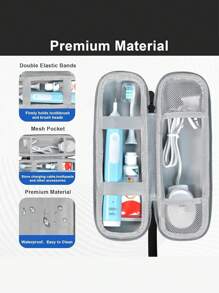 حقيبة سفر لفرشاة الأسنان الكهربائية، منظم واقي مع سحاب قوي ومقبض مريح، لتخزين الفرشاة الكهربائية وأسنان الاستبدال والشاحن وصندوق تخزين معجون الأسنان، حقيبة تخزين فرشاة الأسنان، منتجات تخزين منزلية، صندوق تخزين اليوم الوطني السعودي,اليوم الوطني,توزيعات اليوم الوطني السعودي شنطه,شنطه مدرسه,شنط مدرسيه للبنات منظمات,منظمات التسريحه,منظم اليوم الوطني السعودي,اليوم الوطني,هداياتخزين الملابس منظمي التخزين