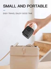 1pc Universal Travel Power Adapter, Travel Universal Plug, 3USB+1Type-C Ports, 110V-240V Input, Power Adapter Computer Accessories, US/EU/UK/AU Plugs, Surge Protection, Suitable For Over 170 Countries/Regions, Essential For Business Trip And Travel, For Computer, Tablet, Laptop