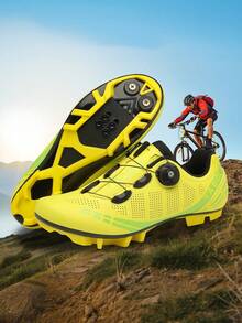Giày đạp xe TABOLU A27 MTB Unisex dành cho nam và nữ, Giày đạp xe leo núi Giày thể thao & ngoài trời Giày đua tốc độ Giày đạp xe leo núi đường mòn, Chống trượt và chống mài mòn, Nhẹ và thoải mái, Giày đạp xe ngoài trời thời trang - Màu vàng - Xem 3