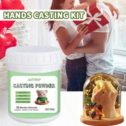 3D Hand & Foot Print Casting Kit, DIY Craft Model Powder Gift Set, Create Everlasting Memories, Love And Remembrance, No Electricity Or Battery Required, Suitable For Anniversary, Valentine's Day, All Seasons Keepsake