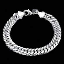 Hot Popular 925 Sterling Silver Bracelet For Man 20cm Chain Luxury Wedding Party Christmas Gifts Fashion Fine Jewelry