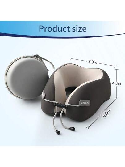 Memory Foam Shaped Pillow, Multi Travel Neck Kussen Airplane, Sleeping, Support, Detachable Washable view 2