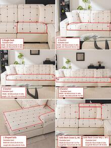 1 件弹力沙发套，防滑全覆盖沙发座套，四季通用沙发垫套，布艺加厚沙发毯，可机洗，防尘，宠物友好，家居装饰，可调节，适用于转角沙发、卧室、办公室、客厅 1/2/3/4 座 - 米色 - 查看 5