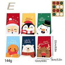 12pcs Christmas Gift Bags (12pcs Per Design) Santa Claus Paper Bags, Christmas Eve Apple Packaging Bags - Multicolor - View 5