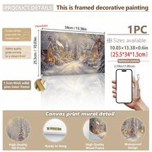 1 件复古圣诞墙画圣诞雪村夜空星星海报帆布印刷现代冬季家居装饰冬夜帆布墙画山村装饰画，房间装饰，客厅，家居装饰，圣诞海报 - 彩色 - 查看 17