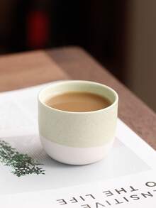 1/4 件粗陶茶杯，陶瓷咖啡杯，采用古代氧化技术手工制作，适用于浓缩咖啡和茶，方便家庭和办公室使用，非常适合节日礼物 - 彩色 - 查看 7