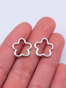 20pcs/Set Flower Design DIY Bead Valentines - Ancient Silver - View 1