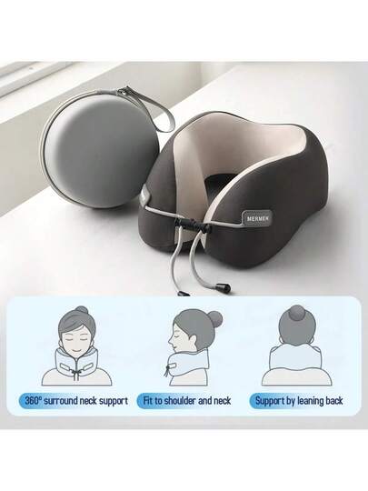 Memory Foam Shaped Pillow, Multi Travel Neck Kussen Airplane, Sleeping, Support, Detachable Washable view 9