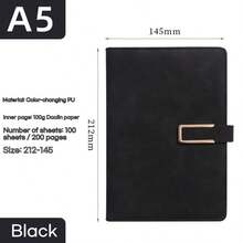 1 件 Ins 风格 200 页高档仿皮封面笔记本，柔软人造皮革 A5 记事本，适合家庭、办公室和学习，适用于商务人士、学生、家庭用户、会议、日程安排、课堂笔记、日记、商务礼品、毕业礼物、学校用品、返校 - A5 - 查看 15