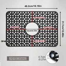 Silikonschutz für Spüle, mit Ablaufloch in der Mitte, hitzebeständig und rutschfest, spülmaschinenfest, Spülbeckenmatte für den Boden von Landhausküchen-Edelstahlspülen, rutschfeste Küchenmatten für die Seite der Spüle, natürliches und hygienisches Küchenessential für Zuhause und Küchendekoration, Teil Ihrer gemütlichen Herbst- und Winterstile sowie Weihnachtsdekorationen