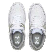 Under Armour Court 96 Suede Cushioned Low-Top Women Casual Commuting Skateboard Shoes 3028766-102 - White/Green - View 5
