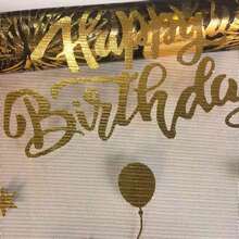 1pc Black & Golden Birthday Table Runners With Balloons, Fireworks & Stars Design - 28x275cm Rectangular Polyester Party Decor For Birthdays, Thanksgiving, Festive Celebrations, Birthday Party Decorations, Celebration Accessory, Elegant Decoration, Smooth Texture, Lightweight Construction, Home Decorators