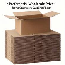 10pcs Small Item Transport Box Set, Brown Corrugated Cardboard Boxes With Lids, For Mailing Packages, Gift Packaging, Reinforced Christmas Express Gift Boxes