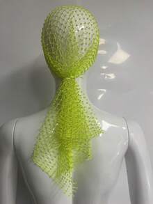 1pc 65 Cm Sparkly Rhinestone Decor Women School Hats Headscarf Rave Nightclub Caps