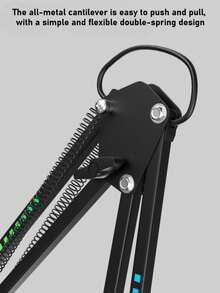 麦克风支架，Arabest 悬挂式剪刀臂麦克风支架金属材质桌面，适用于录音棚录音、现场视频直播、在线唱歌，适合生日礼物、圣诞节礼物、万圣节礼物、完美礼物、文具、减压球、毛绒玩具、旅行玩具、课堂减压玩具、沐浴玩具 - 黑色 - 查看 6