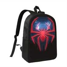 Spider Web 8 School Backpack - Red And Blue Pattern Lightweight Large Capacity Backpack, Adjustable Shoulder Straps, Zipper Closure, Suitable For Teenagers, College Students And Daily Use - Unisex, Student Gear, Bold Design, Quality Construction, Spacious Space, Youthful Fashion - Svart - Visa 2