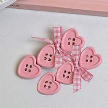 2pcs Heart-Shaped Button Hair Clips, Cute Front Bangs/Side Bangs Hairpins For Women And Girls, Hair Accerssories