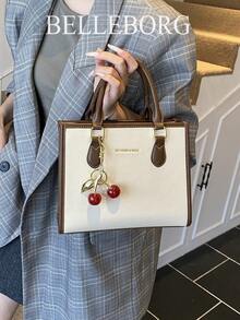 BELLEBORG Vintage Print Handbag With Detachable Strap And Charm - 白色 - 查看 4