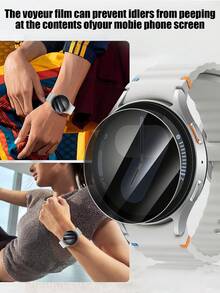 2 miếng kính cường lực bảo vệ màn hình tương thích với Samsung Galaxy Watch5 Pro 45mm/Watch4 Watch6 Classic, Galaxy Watch4 5 Pro 6 Classic 40mm 44mm 43mm 47mm, chống trầy xước, chống nhìn trộm, che phủ toàn diện, độ cứng 9H, độ nhạy cao, tương thích với tất cả các loại ốp lưng bảo vệ, chống thấm nước, chống vân tay, bảo vệ màn hình thiết yếu, sử dụng hàng ngày, văn phòng, gia đình, miếng dán bảo vệ màn hình đồng hồ, ốp lưng đồng hồ, phụ kiện đồng hồ, chống sốc, chống rơi, chống trầy xước - màu đen - Xem 5