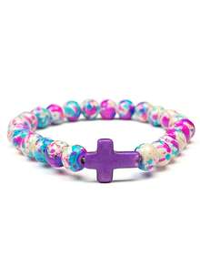 2 paquetes de pulseras de la amistad con cruz de turquesa estilo bohemio - Conjunto a juego de pulseras con cuentas para mejores amigas