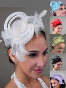 1Pc Fascinators Hats For Women Fancy Tea Party Hats 2024 Elegant 1950s Kentucky Derby Hats Feather Hair Clip For Bride Wedding Party Birdcage Veil Headband 1920s Headpiece For Horse Race Vintage Fedora Beret Hats 50s Outfit Church Hats Black Veil For Funeral 1940s Dresses Victorian Hat Pillbox Hats Lolita Accessories For Women Girl Birthday Mother's Day Halloween Christmas Gift - Multicolor - View 9