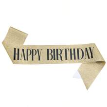 1Pc,'Happy Birthday' Sash Ribbon For Women And Men,Happy Birthday Sash Hot Pink White Rose Gold Black With Iridescent Foil Sash For 16th 18th 21st 30th 40th 50th 60th 70th 80th 90th Birthday Sash Gift Or Any Bday Party Birthday Party, For Any Age