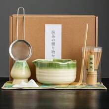 1 件/4 件/7 件抹茶碗、抹茶打蛋器、抹茶勺、抹茶配件套装，复古风格，日式茶道工具，适合返校、节日、万圣节的礼品套装