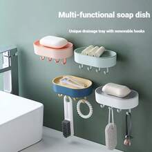 极简浴室壁挂式肥皂盒，无需钻孔，优雅欧式风格，现代风格，生日派对，秋季元素，中东国庆节，万圣节 - 彩色 - 查看 3