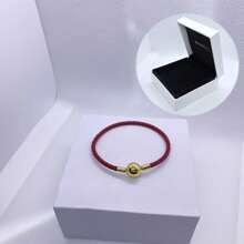 1 件高端女士皮革圆头扣饰皮绳手链系列，适合日常佩戴，适合饰珠，完美的圣诞节情人节礼物