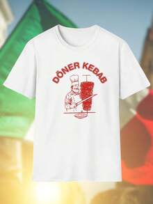 DÖNER KEBAB T Shirt Uomo Moda Estiva Casual Streetwear Maglietta Cotone Manica Corta Qualità Regalo Divertente Offerta Imperdibile Occasione  Giovani