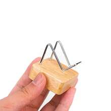 Vintage Holz- und Metall-Mineralienständer, geeignet für Steine, Kristalle und Geoden - elegante Heimdekoration, glatte weiße Basis und tiefdrahtiger blauer Metall - perfektes Geschenk für Feiertage oder tägliche Präsentation, Steinausstellungsbox