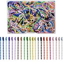 10-częściowy kolorowy brelok z koralikami kulkowymi, metalowe łańcuszki do zawieszania, łańcuszek z koralikami ze złączami do zawieszania ozdób, zawieszki, zawieszka do kluczy (10 cm), smycze do torebek z uchwytem na identyfikator, akcesoria samochodowe, zawieszki do torebek