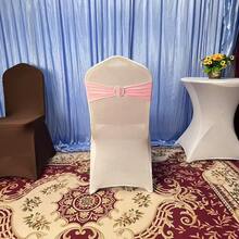 99pcs Milk Velvet Fabric +9 Colors Elastic Lycra Spandex Stretch Chair Strap Sashes Bands Bows Ties With Buckle Universal Fit, For Chair Covers And Tablecloth Decor, Suitable For Weddings, Banquets, Birthday Parties, 29 Other Scenarios - 淺粉紅色 - 查看 3