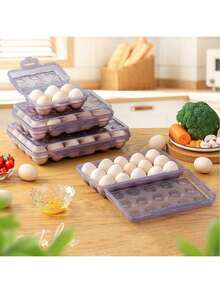 1 قطعة صندوق تخزين بيض محمول 6/15/24 خلية (مع غطاء)، مناسب للنزهات والشواء والتخييم في الهواء الطلق، حامي البيض، أداة صينية بيض للثلاجة المنزلية. سلع منزلية.