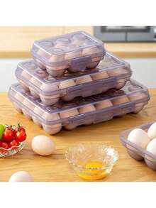 1 قطعة صندوق تخزين بيض محمول 6/15/24 خلية (مع غطاء)، مناسب للنزهات والشواء والتخييم في الهواء الطلق، حامي البيض، أداة صينية بيض للثلاجة المنزلية. سلع منزلية.