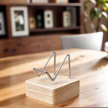 Vintage Holz- und Metall-Mineralienständer, geeignet für Steine, Kristalle und Geoden - elegante Heimdekoration, glatte weiße Basis und tiefdrahtiger blauer Metall - perfektes Geschenk für Feiertage oder tägliche Präsentation, Steinausstellungsbox